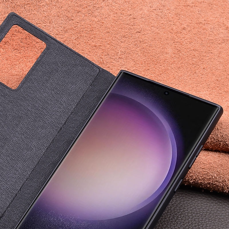Θήκη τηλεφώνου για Samsung Galaxy S23 Ultra S22 Ultra αναδιπλούμενη θήκη αυτόματης αναγνώρισης ύπνου μαγνητική θερμή γνήσιο δέρμα 2025 - €93.99 –P5