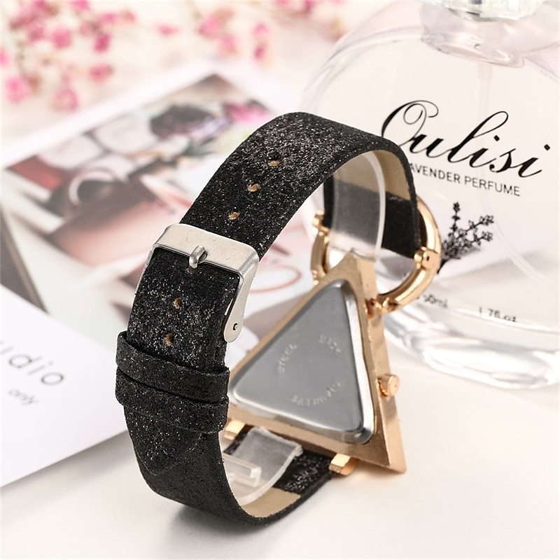 5pcs/set Women's Watch Luxury Triangle Pointer Quartz Watch Shiny Rhinestone Analog Wrist Watch & Jewelry Set, Gift For Mom Her 2025 - $24.99 –P10