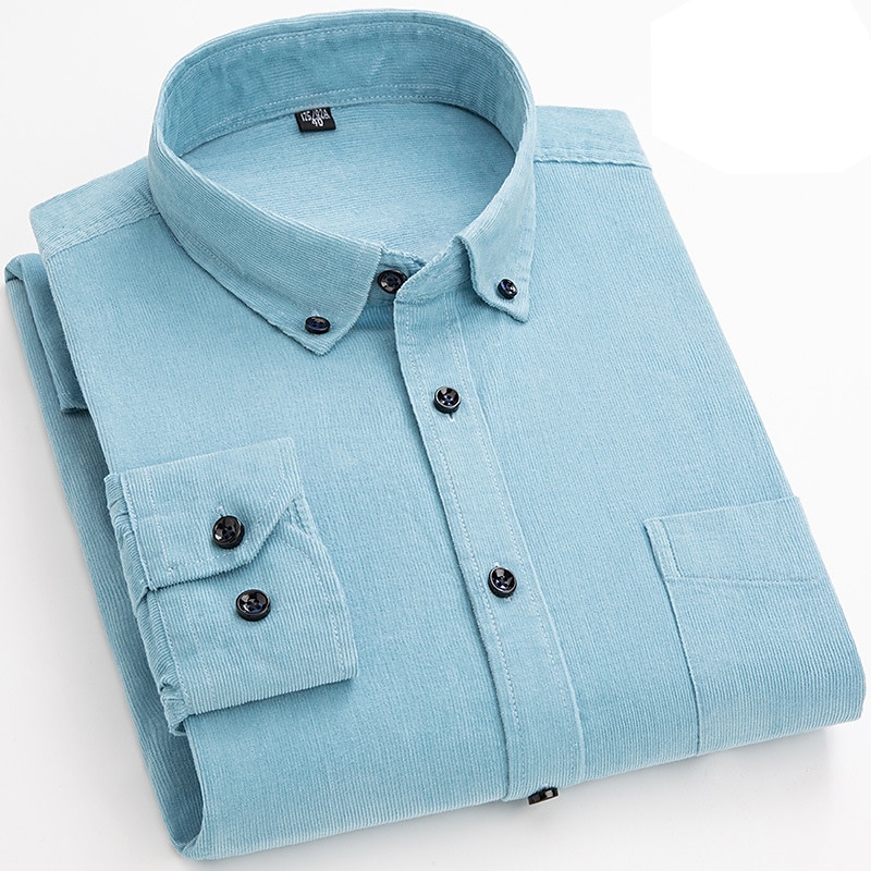 Men's Shirt Corduroy Shirt Shirt Jacket Overshirt Plain Outdoor Daily Wear Light Blue Yellow Red Navy Blue Long Sleeve Lapel Spring &  Fall Clothing Apparel Front Pocket 2025 - $35.99 –P5