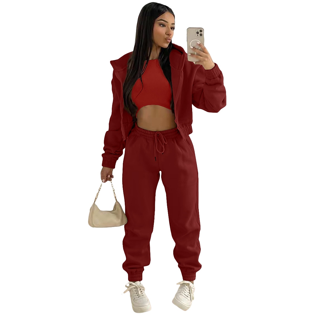 Kapuzenshirt Weste Pullover Glatt Grafik Für Damen Erwachsene Heißprägen Strasse Casual 2025 - $27.99 –P7