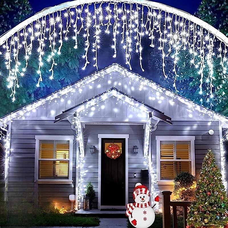 4m Fâșii de Iluminat Lumini de țurțuri de Crăciun 96 LED-uri Alb Cald Alb Rece Albastru Lumini de sărbători Fereastra / Cortina / Icicle Lights Nuntă Glob de Craciun Alimentat USB 2025 - $13.99 –P1