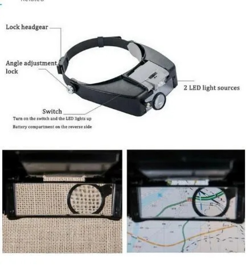 hoofdband vergrootglas led licht hoofdlamp vergrootglas juwelier loep met led-verlichting 1.5x/3x/8.5x/10x 2025 - $35.99 –P7