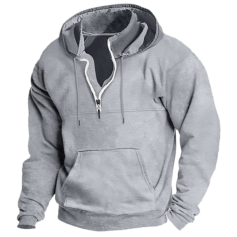 Hombre Sudadera Sudadera con capucha y cremallera de un cuarto Sudadera táctica con capucha Táctico Negro Vino Azul Marino Verde Oscuro Color Camello Con Capucha Plano Deporte Diario Festivos Ropa de 2025 - $26.99 –P6