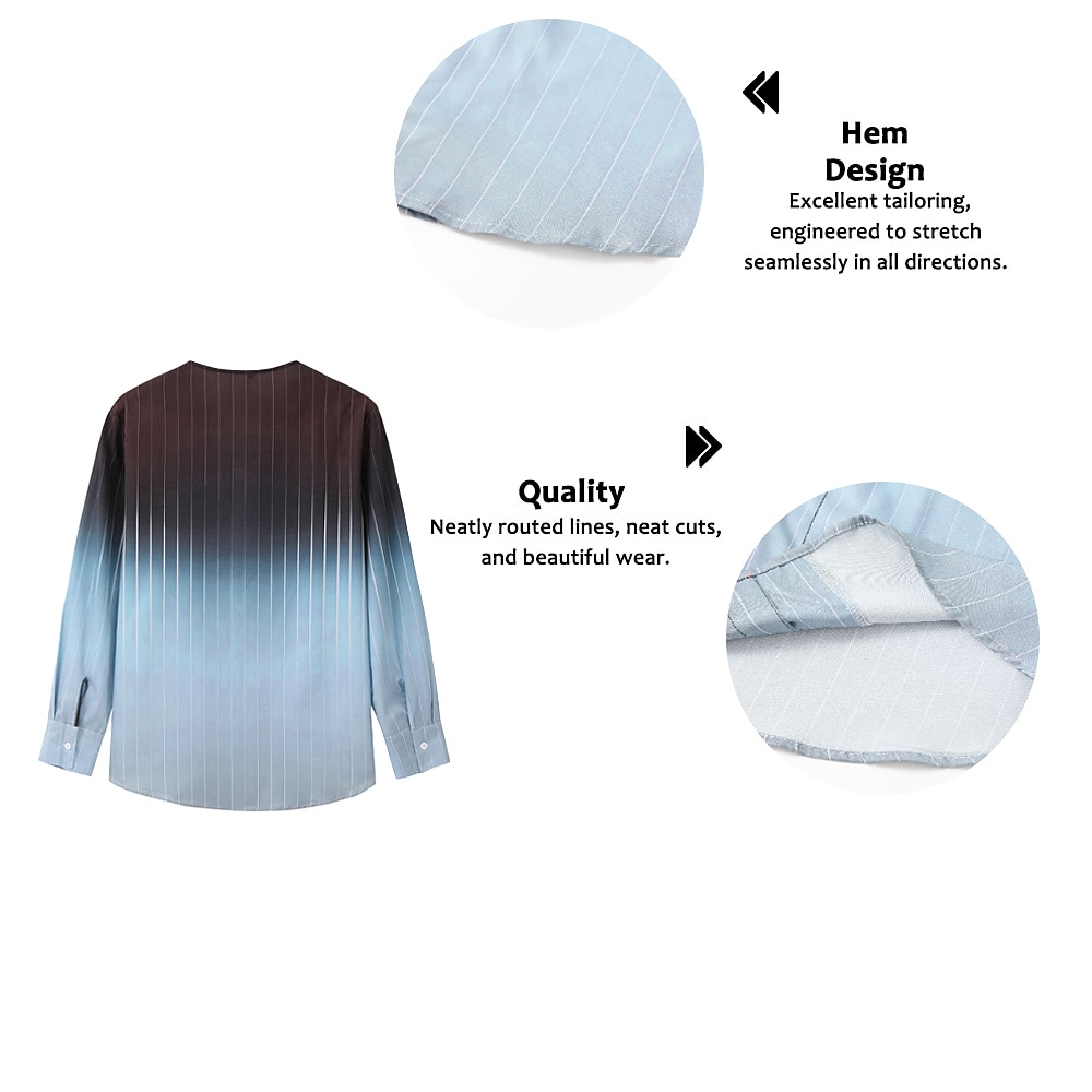 Voor heren Overhemd Verloop Buiten Casual Blozend Roze blauw Groen Khaki Lange mouw V-hals Zomer Herfst Kleding Afdrukken 2025 - $26.99 –P2