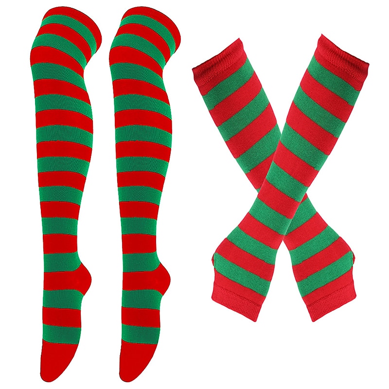 Calcetines hasta rodilla Calcetines de Navidad Mujer Navidad Carnaval Mardi Gras Nochebuena Retro Antiguo Guantes Calcetines 2025 - $15.49 –P3