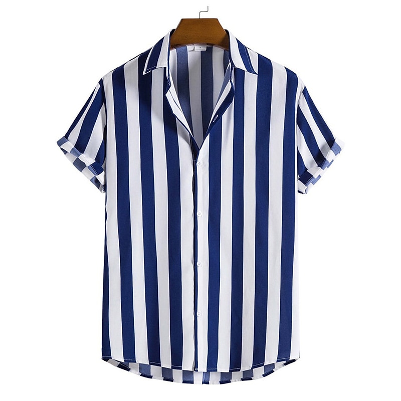 Per uomo Banda Geometrica Camicia Camicia con bottoni Manica corta Informale Da tutti i giorni Per uscire Fine settimana Autunno Collo ripiegabile Stampa Bottone giù Nero Giallo Rosa Rosso Blu del 2026 a $25.99 –P9