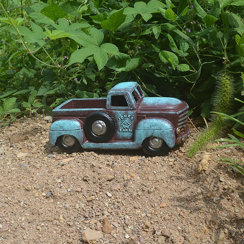 Pot de fleur de voiture rétro, jardinière succulente, ornement artisanal rétro en résine pour la maison, jardin, décoration de cour de 2025 ? $20.99 –P6
