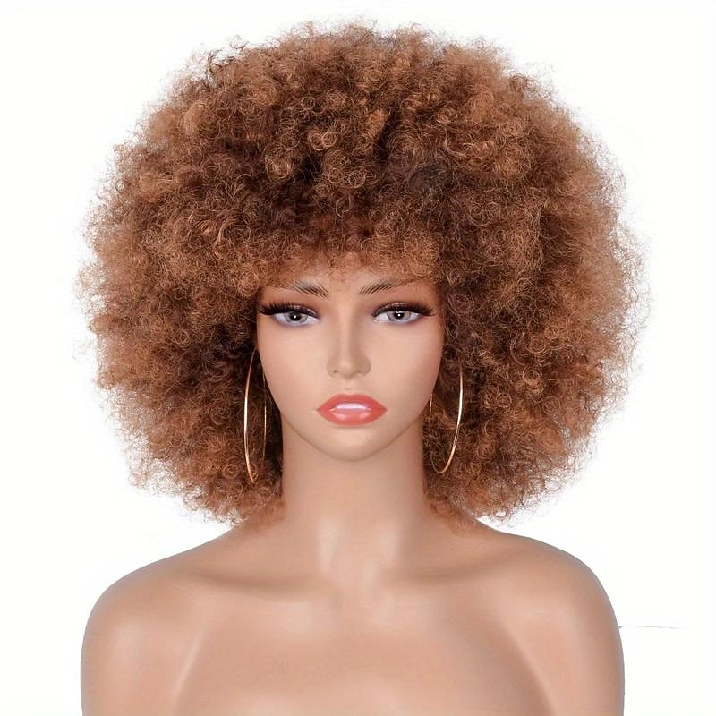 lyhyet afrokiharat kiharat peruukit naisille synteettiset pörröiset ja pehmeät hiukset peruukit luonnollisen näköiset afrokiharat peruukit päivittäiseen cosplay halloween -käyttöön 2026 - $22.99 –P14