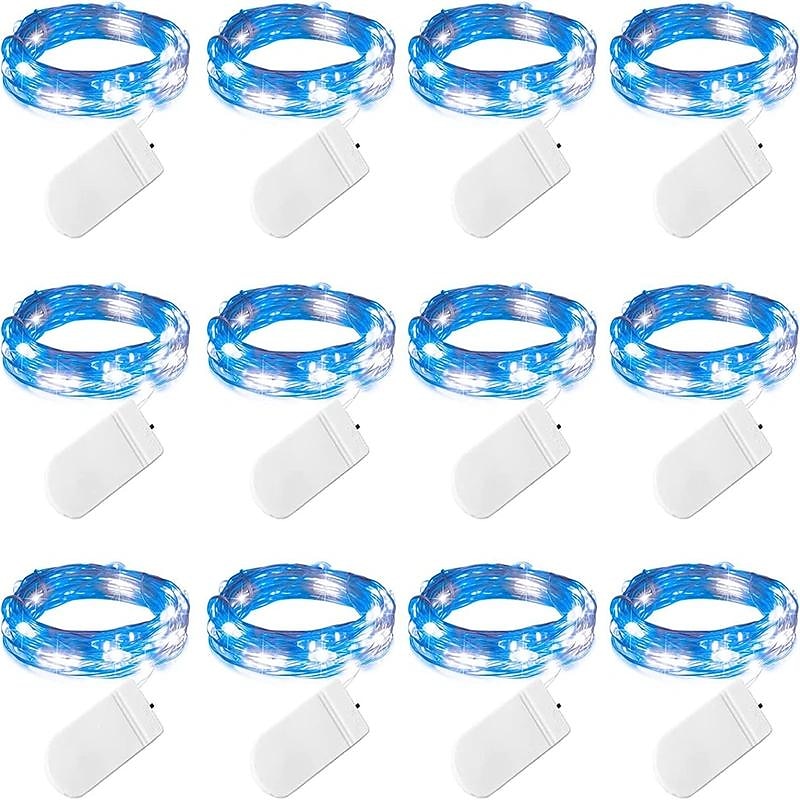 12db vízálló tündérfüzér lámpa, 20 led szentjánosbogár &amp; csillagos égbolt dekor karácsonyi dekorációhoz 2025 - $25.99 –P9