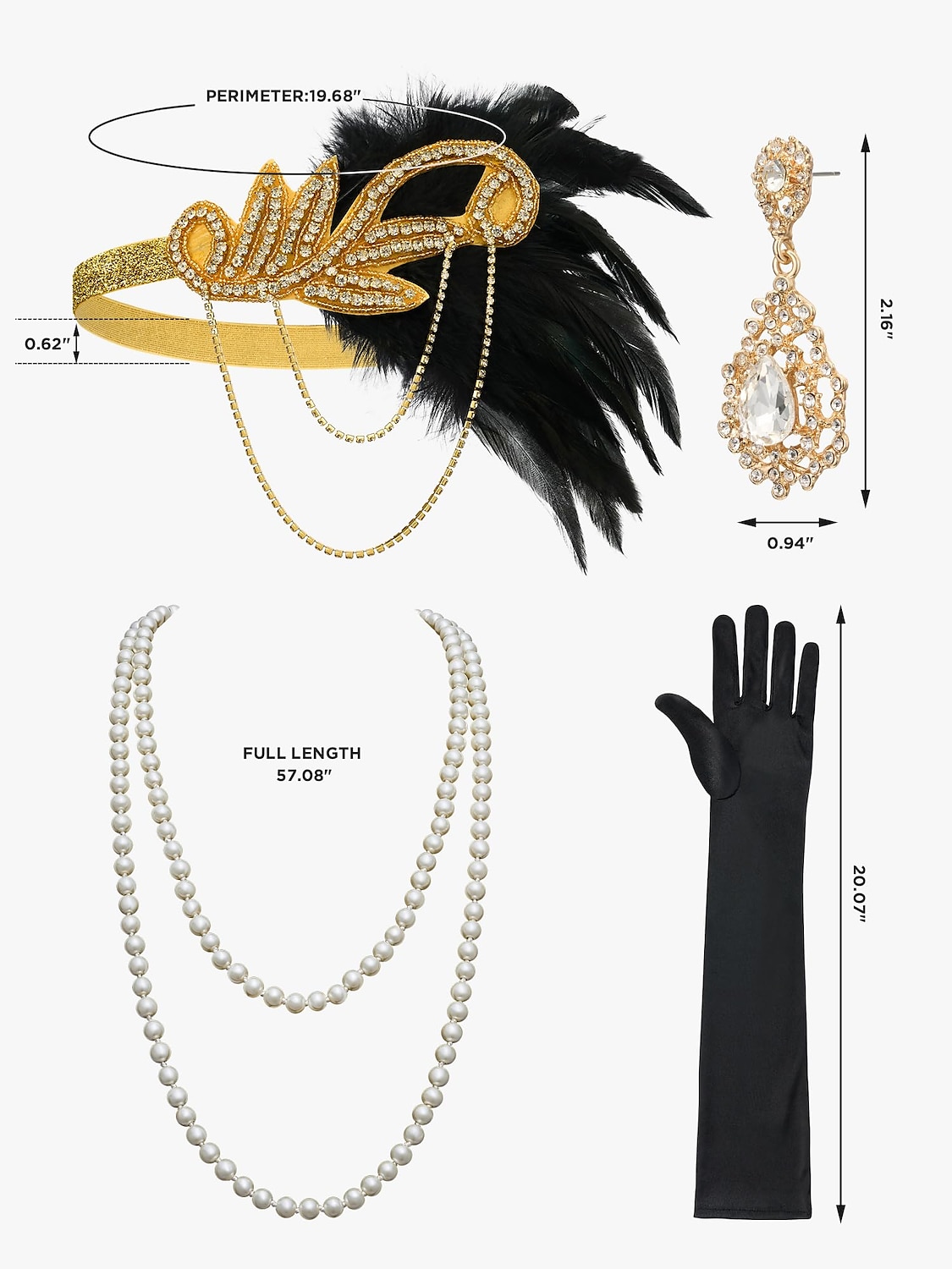 Retro Vintage Roaring 20s 1920s Flapper Dress Outfits Accessories Set The Great Gatsby Wedding Guest Sequins Tassel Fringe Sequin Tassel V Neck Women's Halloween Carnival Masquerade Carnival Party 2025 - $57.99 –P10
