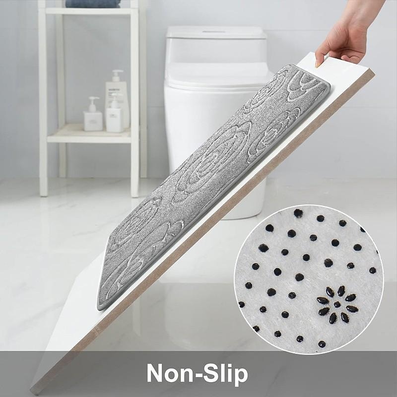1 st badmattor, rosa blommönstrad badrumsbadmatta flanell halkfri matta badkar golvmatta duschrum dörrmatta memory foam matta tvättbar matta 2025 - $11.99 –P4