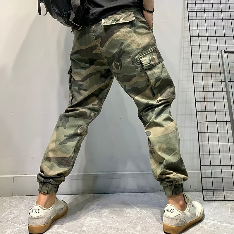 Per uomo Pantaloni cargo Pantaloni mimetici Tasche Mimetico Comfort Traspirante Esterno Giornaliero Per uscire Di tendenza Informale Verde militare Verde del 2026 a $29.99 –P8