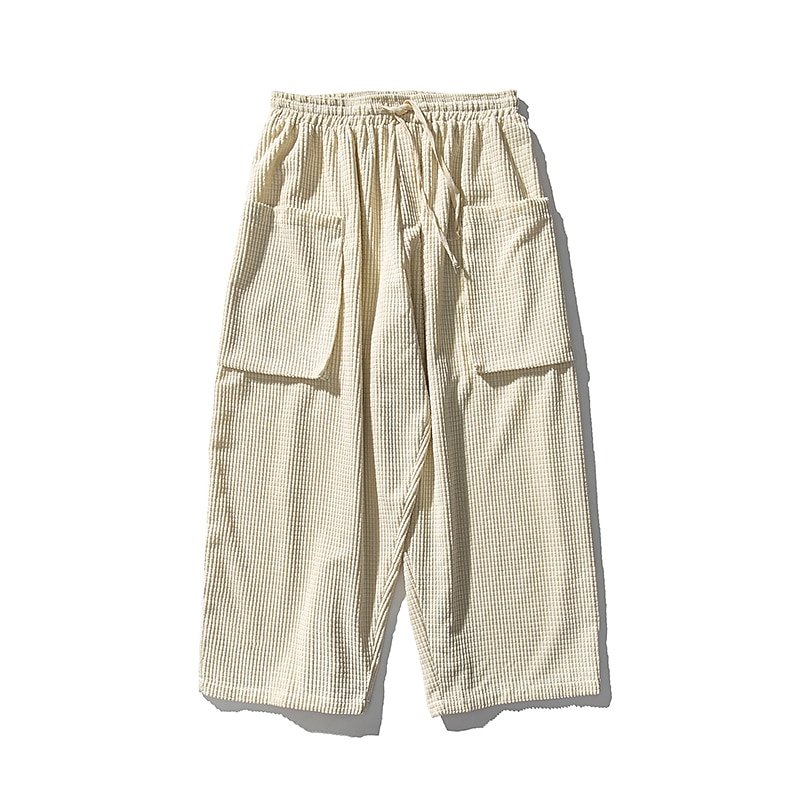 Herren Jogginghose Trainingshose Jogginghose mit weitem Bein Cordhose Tasche Kordelzug Elastische Taille Glatt Komfort Atmungsaktiv Outdoor Täglich Ausgehen Modisch Brautkleider schlicht Schwarz Weiß 2025 - $41.99 –P5