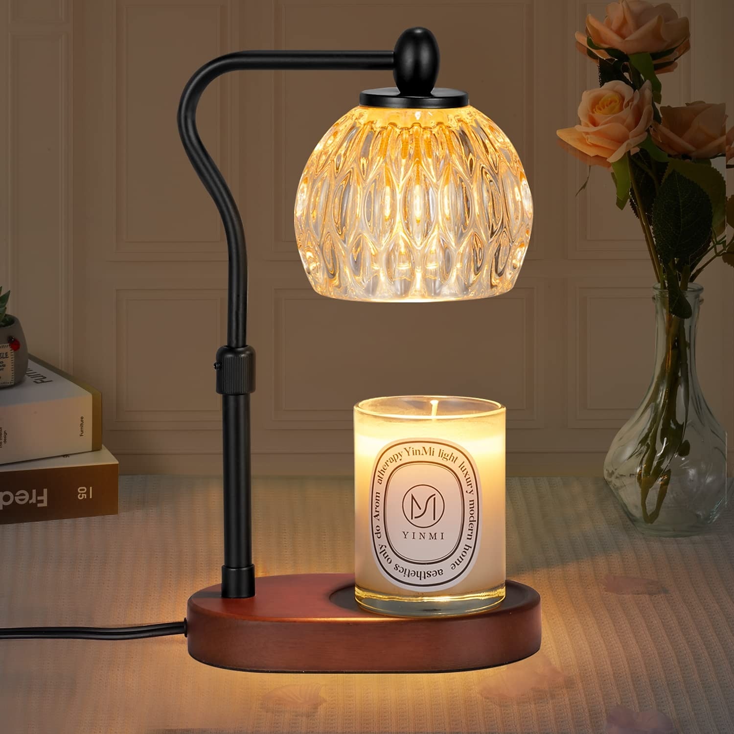 Lampe à cire fondante relevable, lampe d'aromathérapie, lampe de chevet en verre, poêle d'aromathérapie, lampe à bougie fondante avec minuterie, lampe de table de chambre à coucher de 2025 ? $36.99 –P2