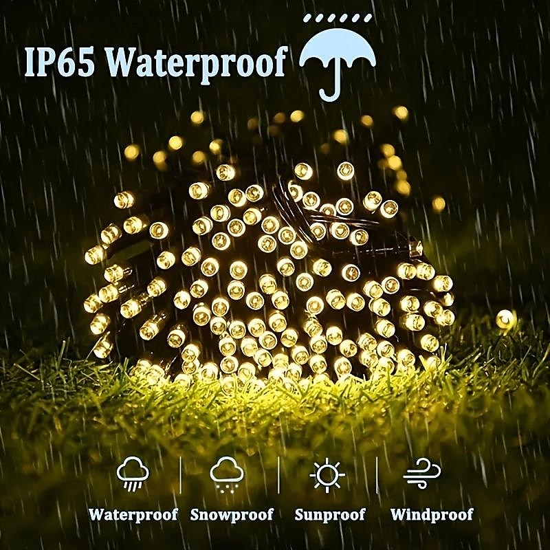 1pc Solar Outdoor Lights String – 8 Modes Decorative Garden Light, Atmosphere Night Lighting for Outdoor Balcony, Christmas, Halloween, Valentine's Day & Holiday Decorations 2025 - $12.99 –P2