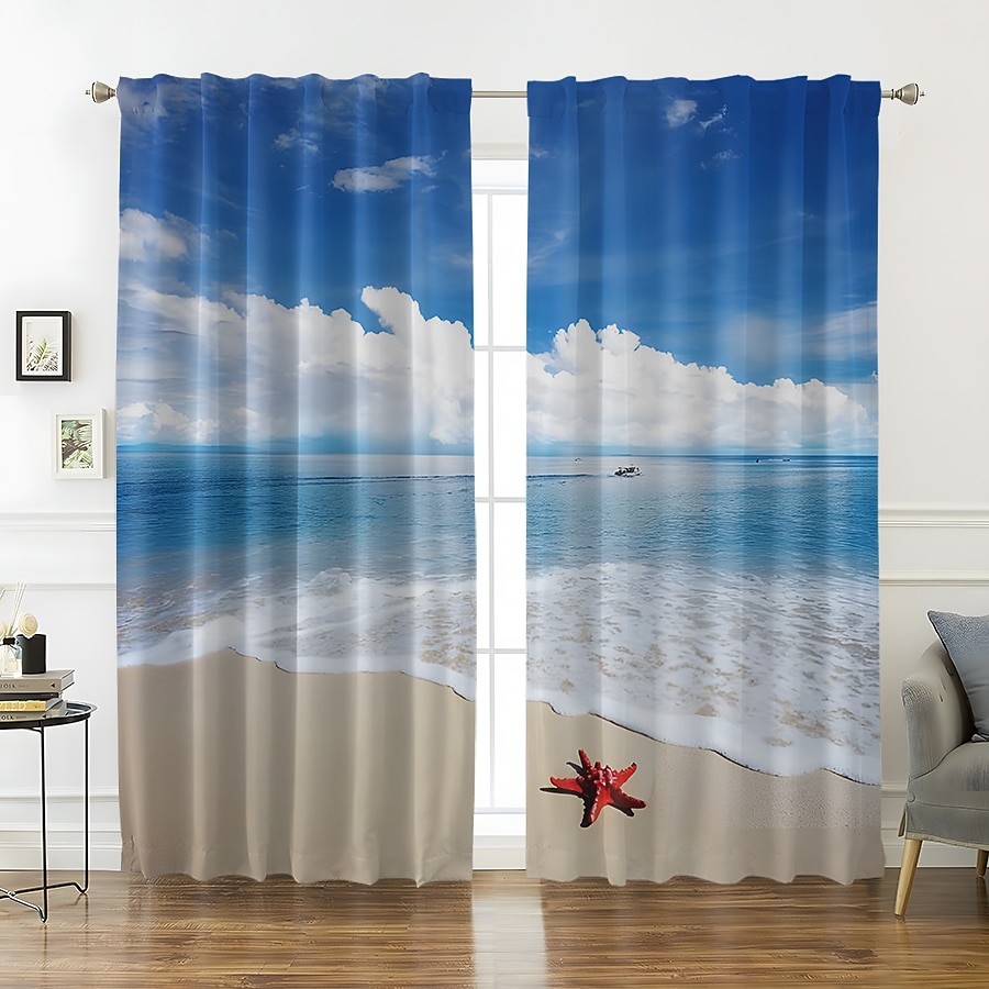Cortinas opacas de 2 paneles, cortinas para sala de estar, dormitorio, cocina, tratamientos de ventanas, oscurecimiento de habitación con aislamiento térmico 2025 - $25.99 –P4