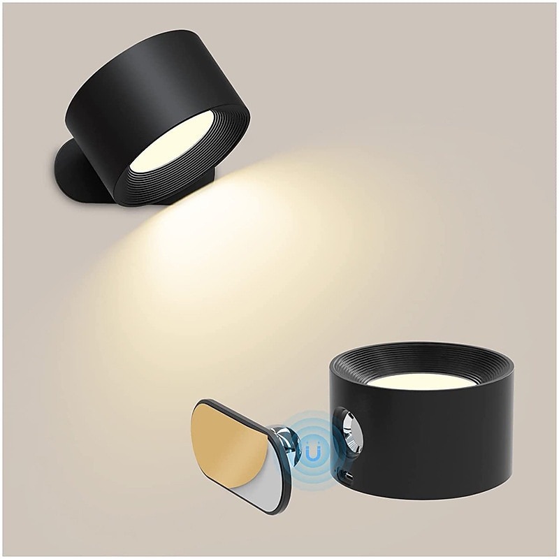 Luces LED para gabinete con control remoto, lámpara de pared recargable de 3000 mah, 3 temperaturas de color, luz magnética regulable con rotación de 360 °, para pasillo junto a la cama del dormitorio 2025 - $42.99 –P1