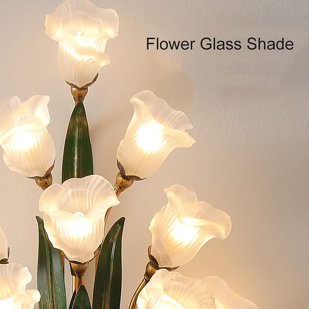 arandelas de parede design de flores g4 * 6 luminária de cabeceira led com iluminação de vaidade de vidro de metal lâmpadas de parede de metal para corredor de quarto 110-240v de 2025 por $365.09 –P6