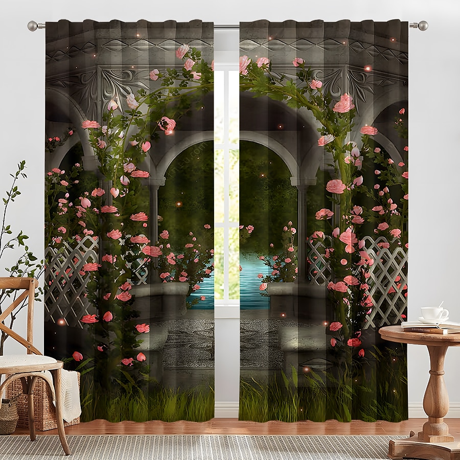 2 Panels Curtain Drapes Blackout Curtain For Living Room Bedroom Kitchen Window Treatments Thermal Insulated Room Darkening 2025 - $28.99 –P2