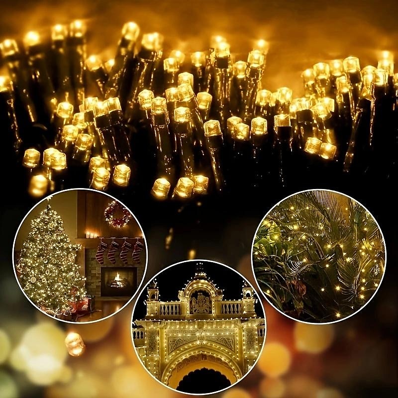 1 stringa di luci solari per esterni - 8 modalità di luce decorativa da giardino, illuminazione notturna d'atmosfera per balconi esterni, decorazioni per Natale, Halloween, San Valentino e feste del 2025 a $12.99 –P2