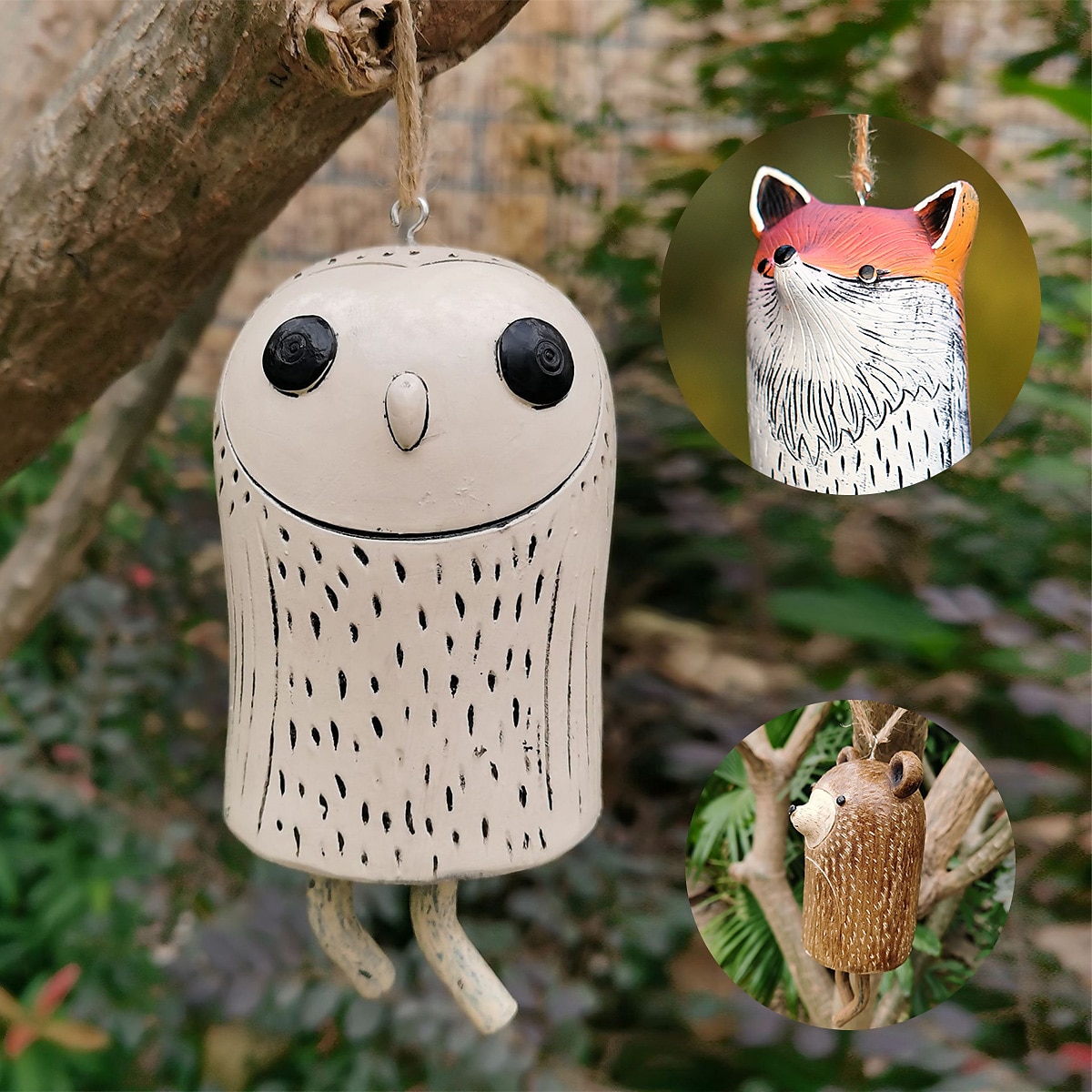 wunderschöne rustikale Tier-Windspiele, Boho, handgefertigt, Gartendekoration, Geschenk, Tierdekoration aus Kunstharz, Geschenkideen, Gartendekoration, einzigartiges Geschenk, 1 Stück 2025 - $15.49 –P2