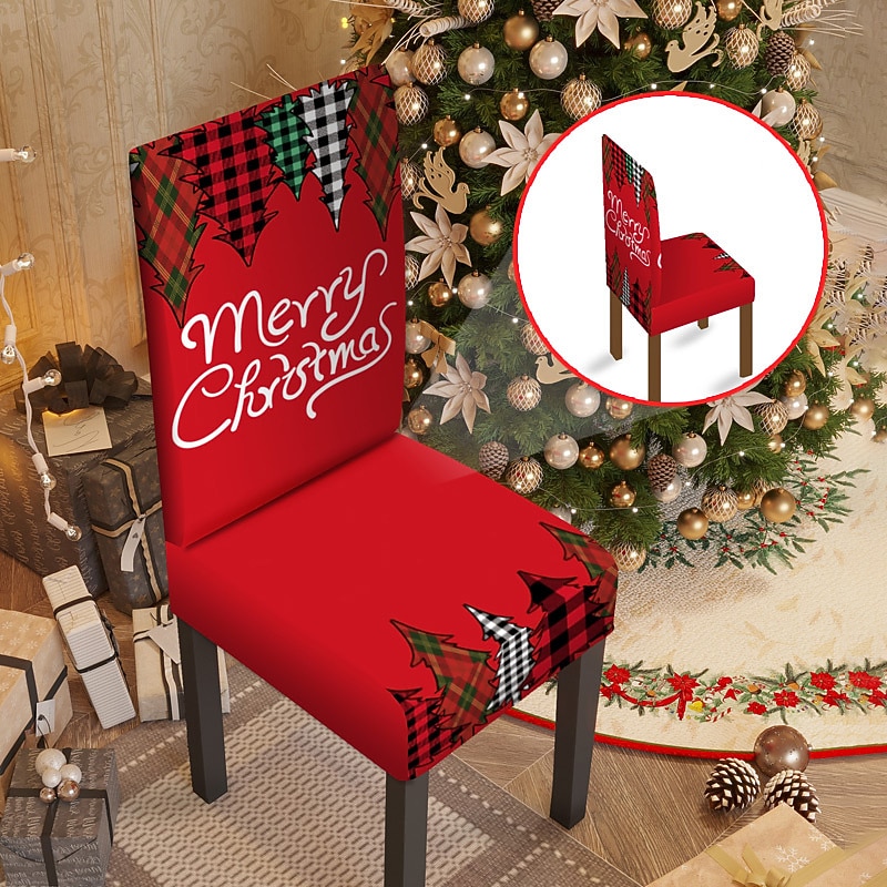 Fundas navideñas para sillas de comedor, fundas elásticas para sillas Parsons de Navidad, protector de asiento, funda lavable de spandex para sillas de cocina para comedor 2025 - $12.49 –P12
