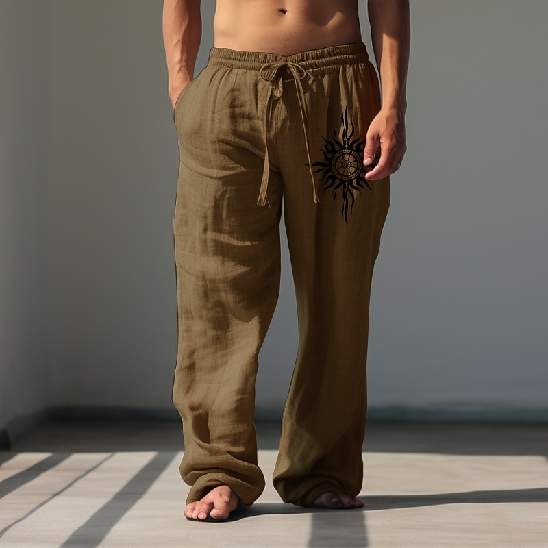 Per uomo Sole Pantaloni casual Pantaloni Pantaloni Larghi Misura del girovita medio Vintage All'aperto Abbigliamento casual alla moda Abbigliamento quotidiano Autunno & Inverno Nero Bianco Verde del 2026 a $31.99 –P8