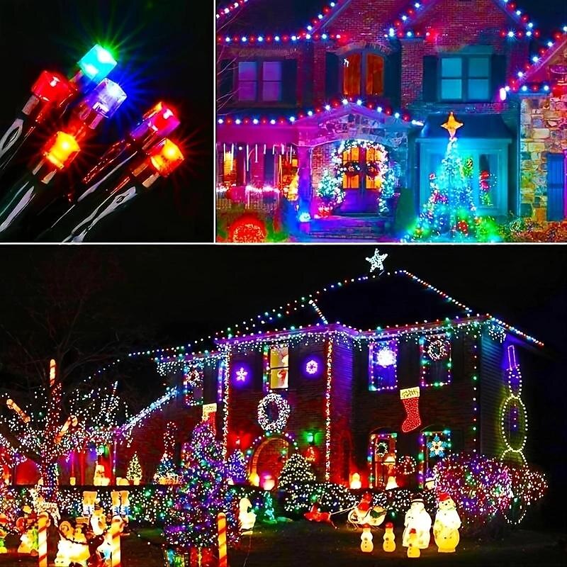 1 stringa di luci solari per esterni - 8 modalità di luce decorativa da giardino, illuminazione notturna d'atmosfera per balconi esterni, decorazioni per Natale, Halloween, San Valentino e feste del 2025 a $12.99 –P1