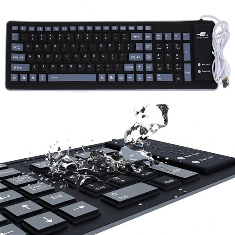 Fashionable 103 Keys Soft Silicone Flexible Wired Foldable Keyboard for Laptop/Computer 2025 - $20.99 –P6