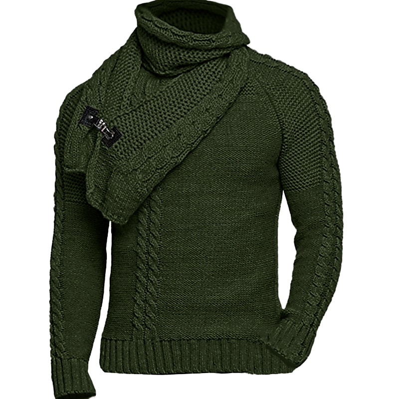 Herren Pullover Rollkragenpulli Kurzer Pullover Strickpullover Gerippt Gedrehtes Stricken Standard Taste Strick Glatt Rollkragen warm halten Moderne zeitgenössische Freizeitskleidung Ausgehen 2025 - $41.99 –P10