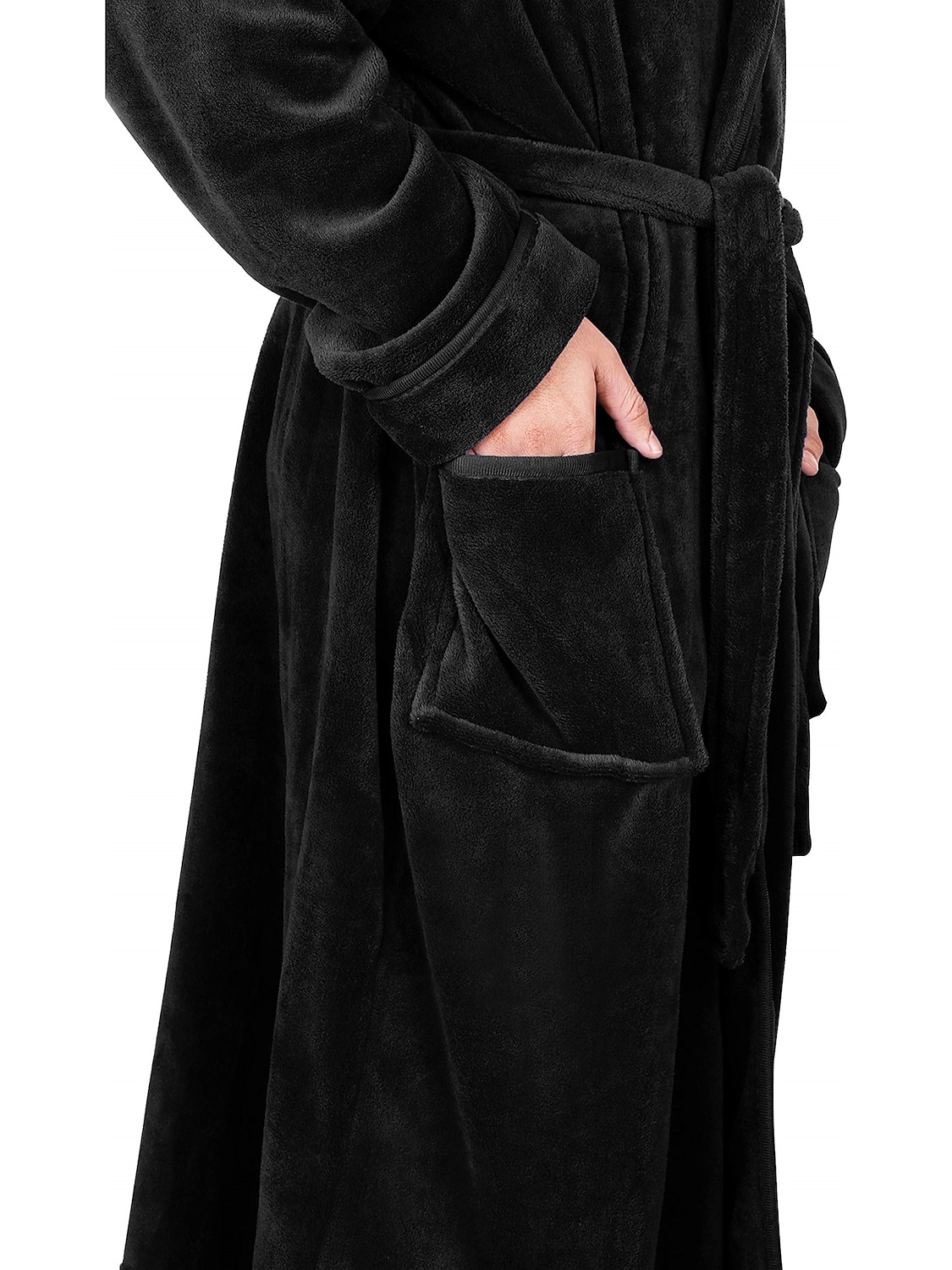 Herren Schlafanzug Morgenmantel Bademantel 1 pcs Glatt Stilvoll Brautkleider schlicht Komfort Heim Täglich Bett Vlies Komfort Warm Kapuzenpullover Langarm Tasche Herbst Winter Schwarz Dunkelblau 2026 - $25.99 –P9