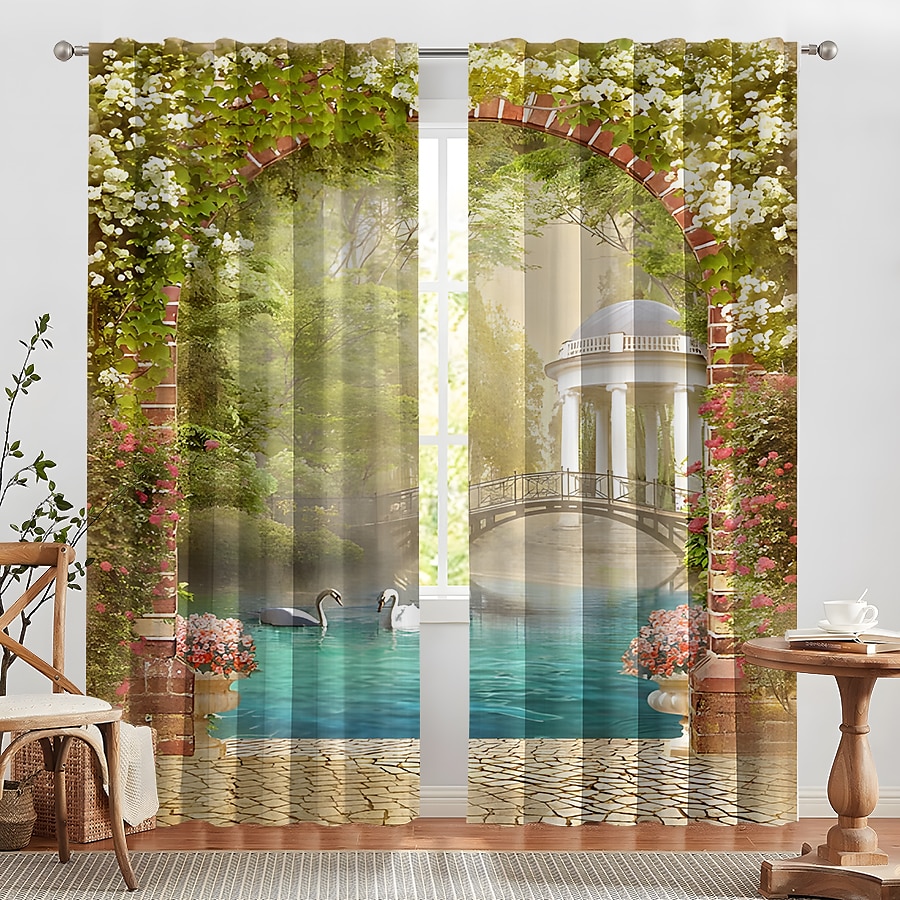 2 Panels Curtain Drapes Blackout Curtain For Living Room Bedroom Kitchen Window Treatments Thermal Insulated Room Darkening 2025 - $28.99 –P8