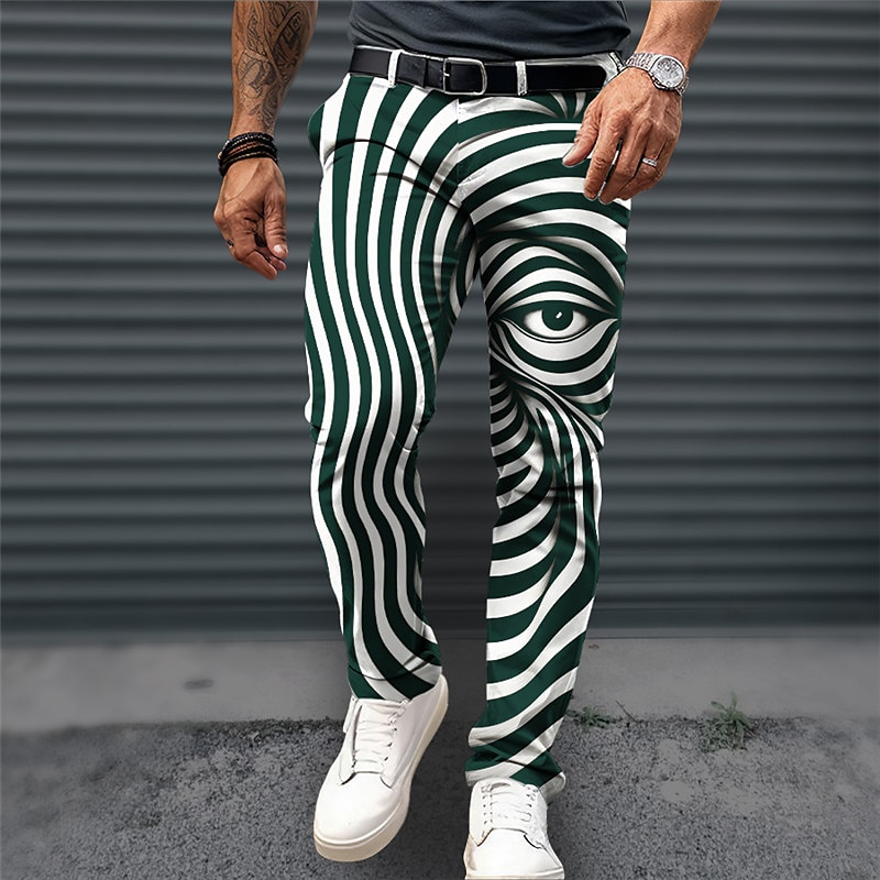 Auge Geschäftlich Abstrakt Herren 3D-Druck Anzughosen Hosen Hose Outdoor Freizeitskleidung Strassenmode Polyester Wein Schwarz Marinenblau S M L Mittlere Taillenlinie Elastizität Hose 2026 - $31.99 –P3