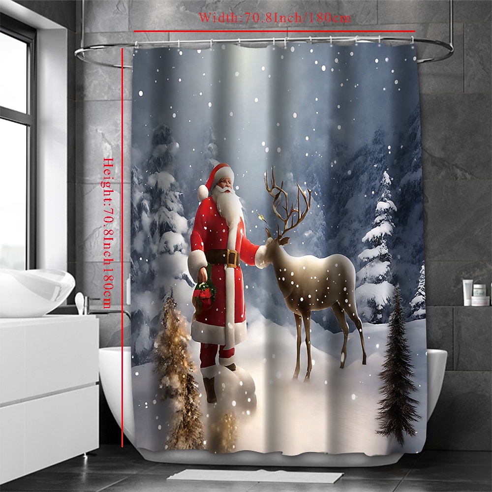 Koupelnové Sprchové závěsy a háčky Země Polyester kreativita 2025 - $23.99 –P2
