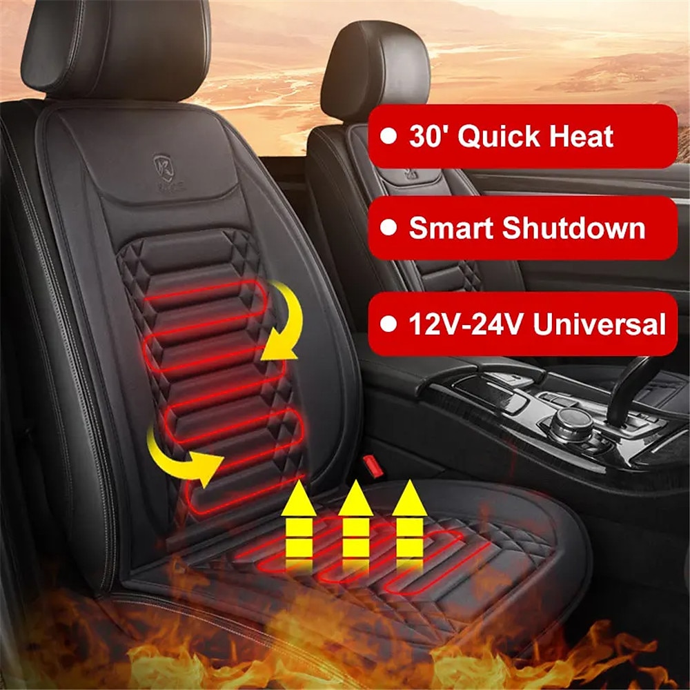 Auto Verwarmde Zitkussenhoes 12V 30s Snelle Verwarming Universele Auto Zitkussen Verhitter Dikke Duurzame Stof Auto Verwarmingspad 2025 - $35.99 –P1