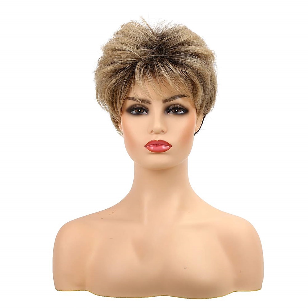 פאות פיקסי קצרות של baruisi לנשים מעורב בלונדינית פאת שיער קוספליי בשכבות סינטטי 2025 - $18.99 –P2