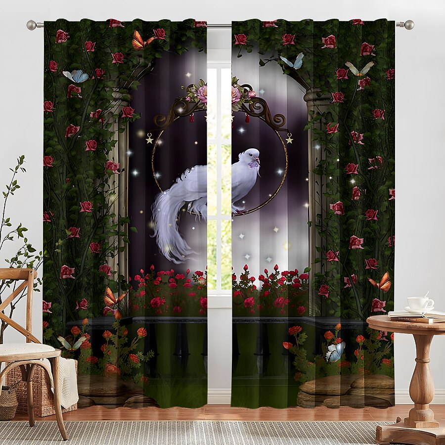 2 Panels Curtain Drapes Blackout Curtain For Living Room Bedroom Kitchen Window Treatments Thermal Insulated Room Darkening 2025 - $28.99 –P17