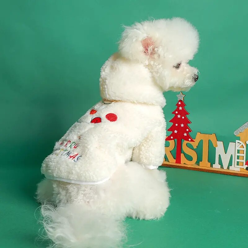 Kutyák Macskák Kapucnis felsőrész Buli Alkalmi Tél Meleg Légáteresztő Mekano Mosható Kényelmes Karácsony Szabadtéri Alkalmi / Napi Kutyaruházat for bichon frisé Pomerániai törpespitz Kölyök kisállat 2025 - $18.99 –P3