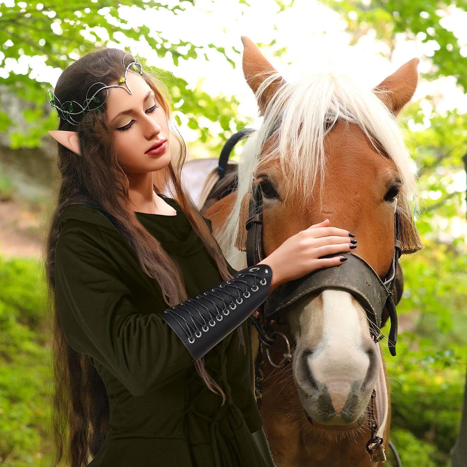 Retro Vintage Punk e gótico Medieval Vestidos Corpete Roupa Viking Ranger Elfo Tiro com arco Mulheres Viking Fantasia Dia Das Bruxas Carnaval Festa Casual / Diário LARP Adulto Vestido Cinto Meias de 2025 por $44.99 –P6