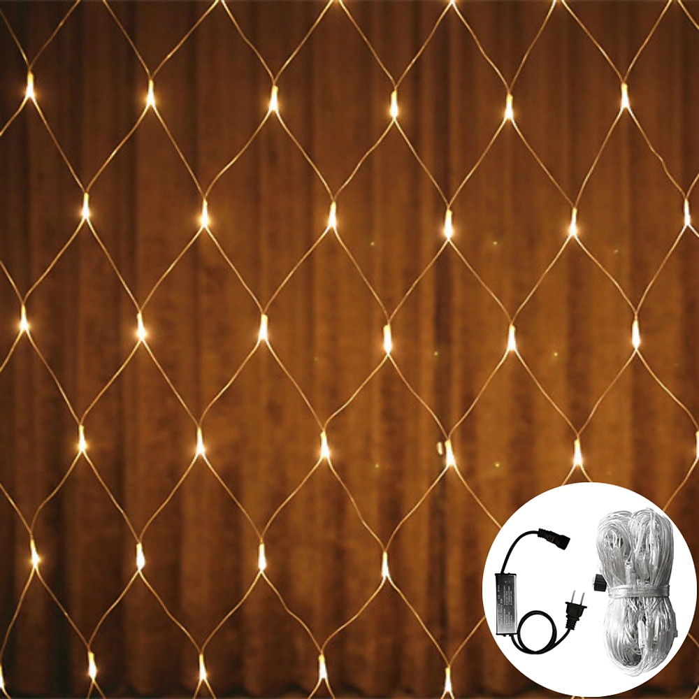 Cadena de luces LED de malla atrapasueños de 1,5 x 1,5 x 3 x 2 pulgadas, cielo estrellado, hierba, luz decorativa navideña, luz de ambiente para acampar al aire libre, fiesta navideña, 1 juego 2025 - $35.99 –P6