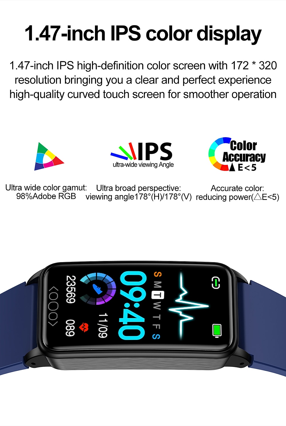 iMosi TK71Pro Slimme horloge 1.47 inch(es) Smart horloge Bluetooth Temperatuurbewaking Stappenteller Gespreksherinnering Compatibel met: Android iOS Dames Heren Waterbestendig Mediabediening 2025 - $36.99 –P4