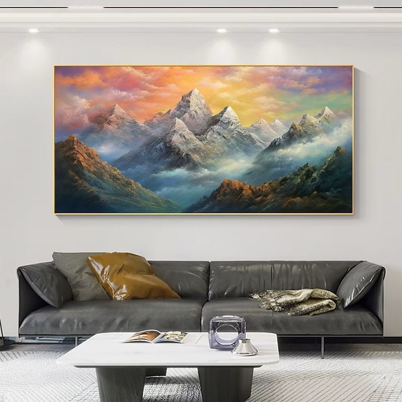 Handmade Hand Painted Oil Painting Wall Art  Large Size Contemporary Golden Mountains Home Decoration Decor Rolled Canvas No Frame Unstretched 2025 - $100.99 –P18