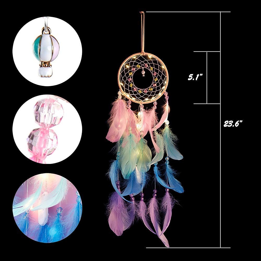 Ловец снов, настенный декор, рождественский декор для девочек, детей, взрослых, спальня, комната, настенный светильник, украшение, богемный декор для дома, балкона, подарок на день рождения 2025 - $17.49 –P5