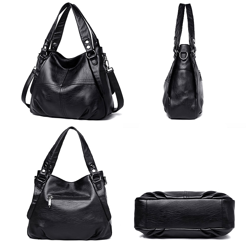 Per donna Borsa Borsa a tracolla Borsa a spalla Borsa Boston Pelle PU All'aperto Shopping Quotidiano Cerniera Grande Capacità Impermeabile Durevole Tinta unica Trapuntato Rosso violaceo Nero Bianco del 2025 a $29.25 –P8