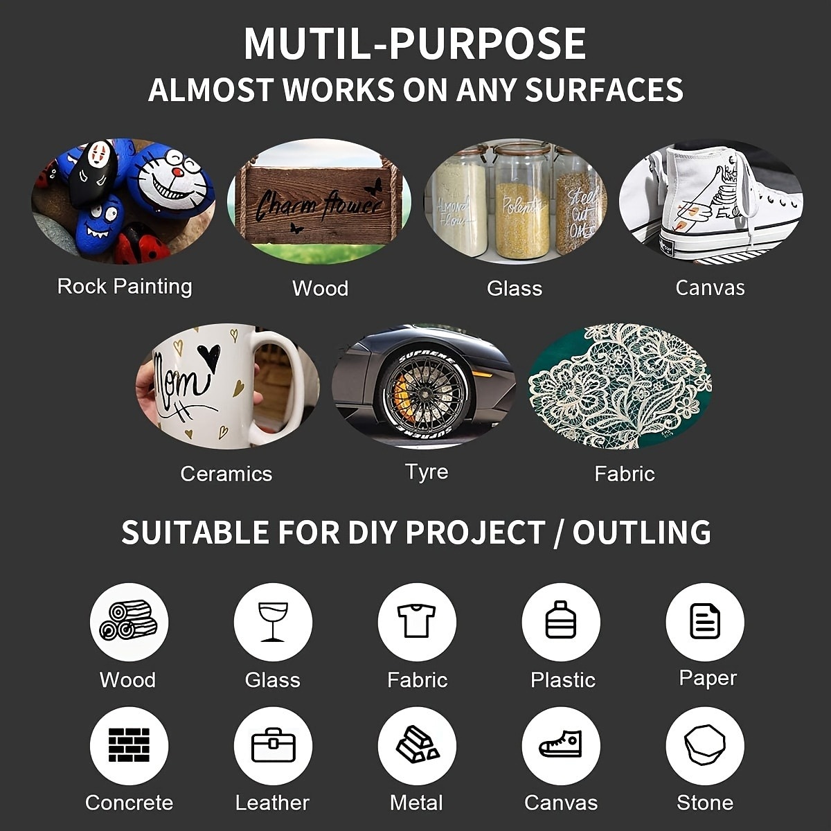 στυλό ακρυλικό χρώμα 6 τεμ./συσκευασία μαύρο άσπρο μαρκαδόροι χρώματος στυλό για ζωγραφική βράχου πέτρα κεραμικό γυαλί ξύλο πλαστικό γυαλί μεταλλικό καμβά σχέδιο ακρυλικών χρωμάτων με βάση το νερό 2025 - $12.99 –P5