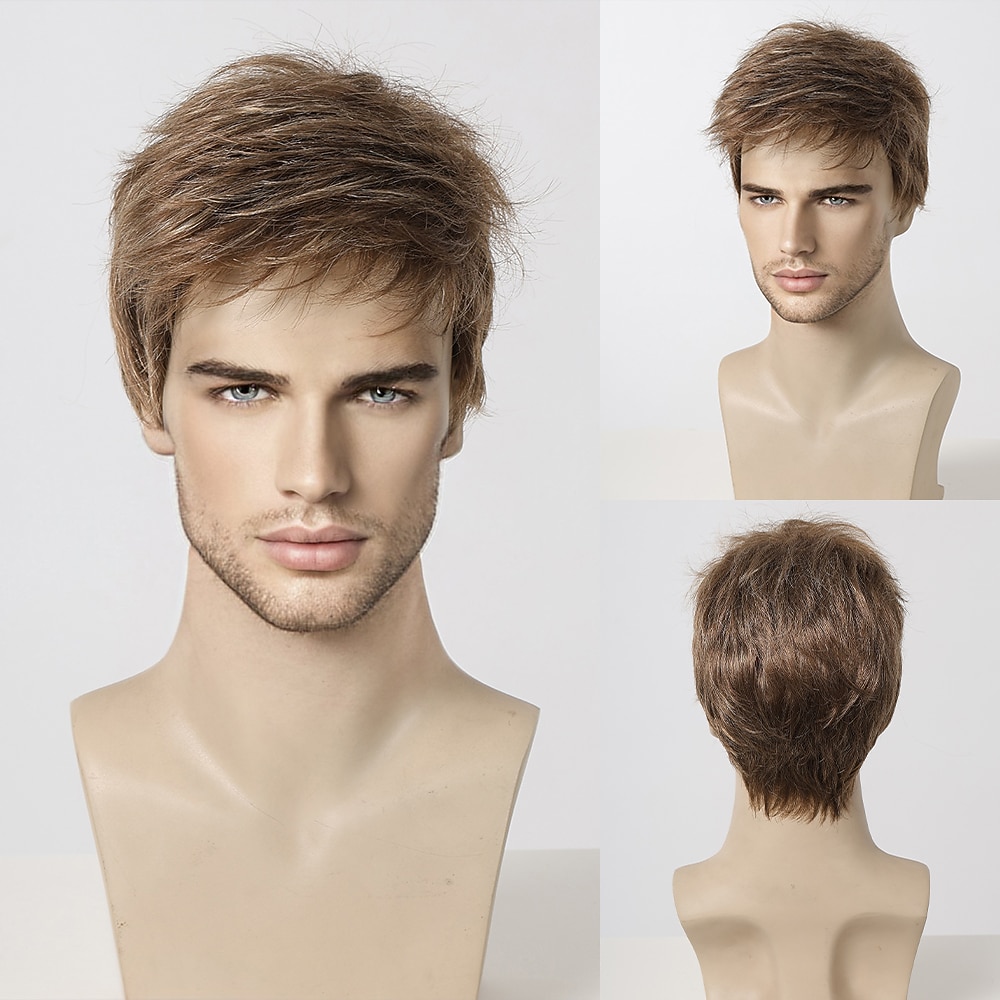 Parrucche sintetiche Uniformi Costumi di carriera Da principessa Kinky liscia Parte di mezzo Taglio scalato A macchina Parrucca 8" Cenere marrone Capelli sintetici Per uomo Cosplay Feste Di tendenza del 2025 a $26.99 –P1