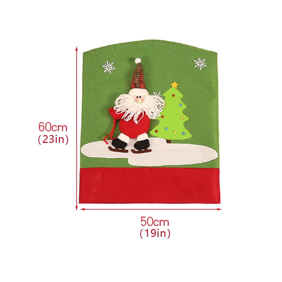 1 ks dárky dárky potah na opěradlo židle do jídelny, santa claus sněhulák sob potah na jídelní židle, potah na židle do kuchyně výzdoba hotelové dovolené 2025 - $12.49 –P1