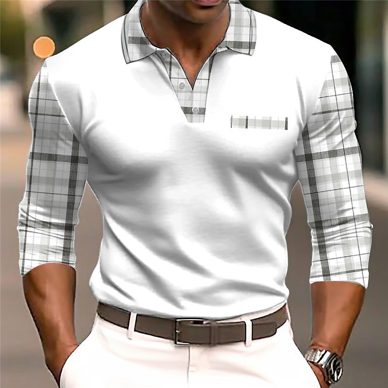 Kentucky Derby Men's Cable Knit Polo Golf Polos Shirts Long Sleeve Polo Shirts Turndown Casual Daily 3D Print Fall & Winter Black White Navy Blue 2026 - $25.99 –P1