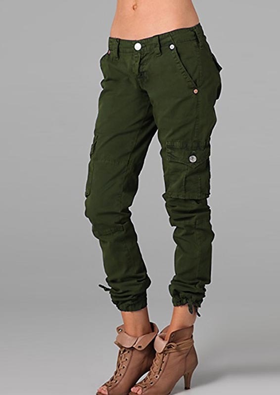Dam Vanligt Militärbyxor Byxor Frakt Chino Fullängd Medium Midja Solid färg Ficka Bekväm Utomhus Sport Oelastisk Ledigt Dagliga kläder Grå Svart Vit Mandel Sommar Vår & Höst Smal 2025 - $36.99 –P8