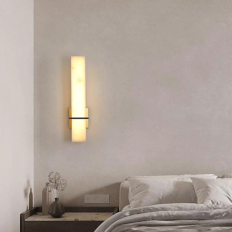 Modern Marble Wall Sconce Long Linear Gold Brass Wall Lamp Bedside Wall Light Bathroom Vanity Light Fixture Bar Hardwired Wall Mount Lighting for Living Room Dinning Room Hallway 110-240V 2025 - $346.09 –P6